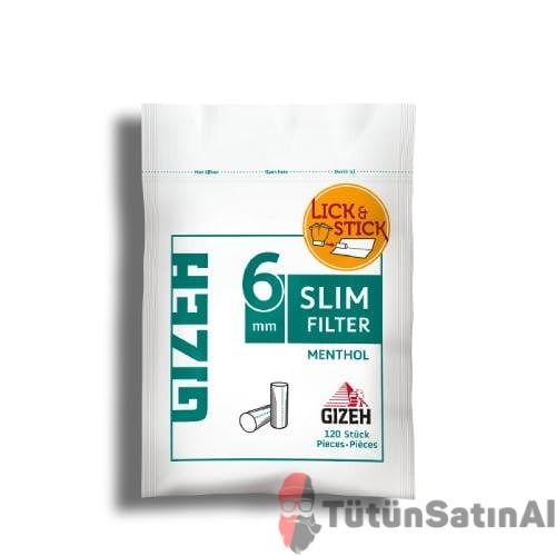Gizeh Mentol Slim 6mm Poşet Filtre 1 Gizeh Mentol Slim 6mm Poşet Filtre