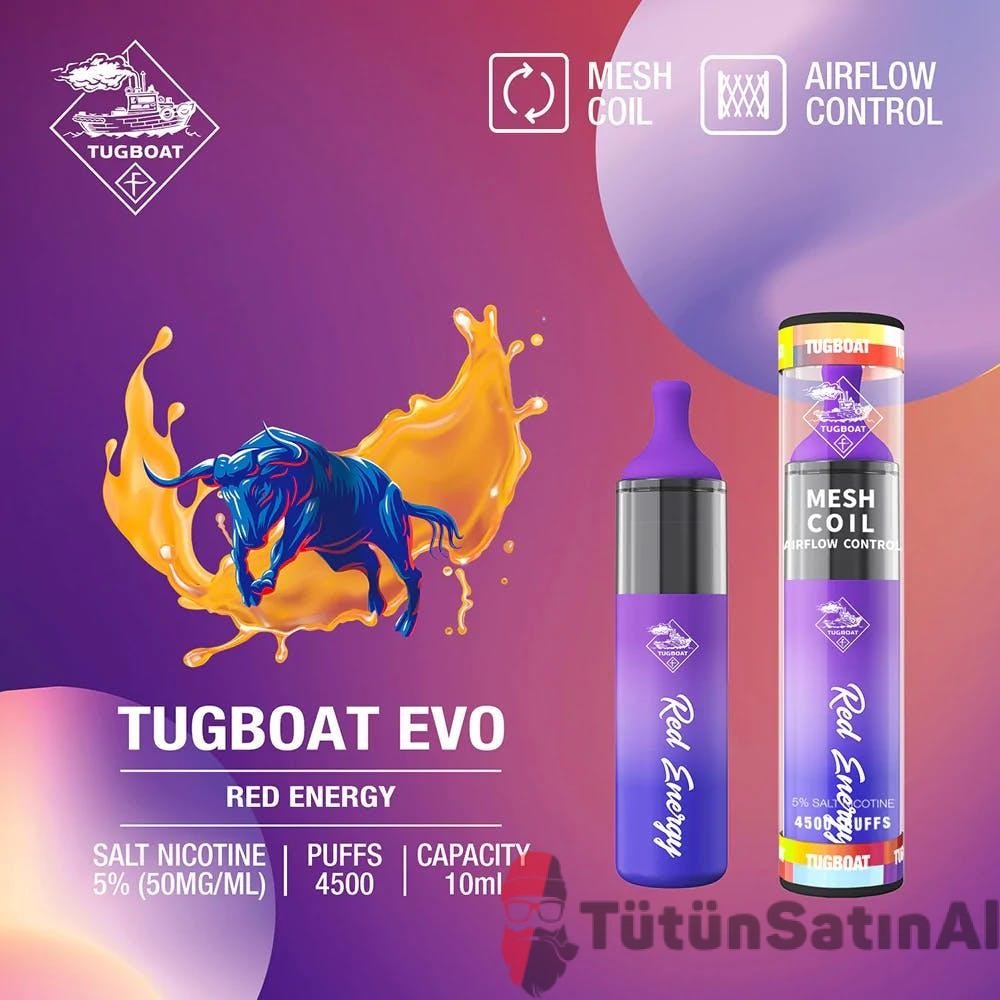 Tugboat Evo 4500 PUFFS - Red Energy 1 Tugboat Evo 4500 PUFFS - Red Energy