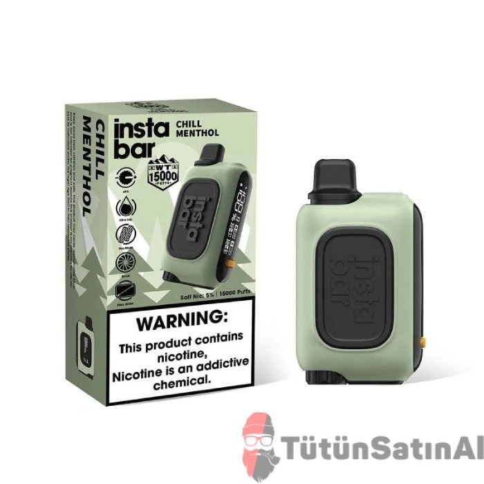 InstaBar WT15000 Chill Menthol Rechargeable Disposable Device 1 InstaBar WT15000 Chill Menthol Rechargeable Disposable Device